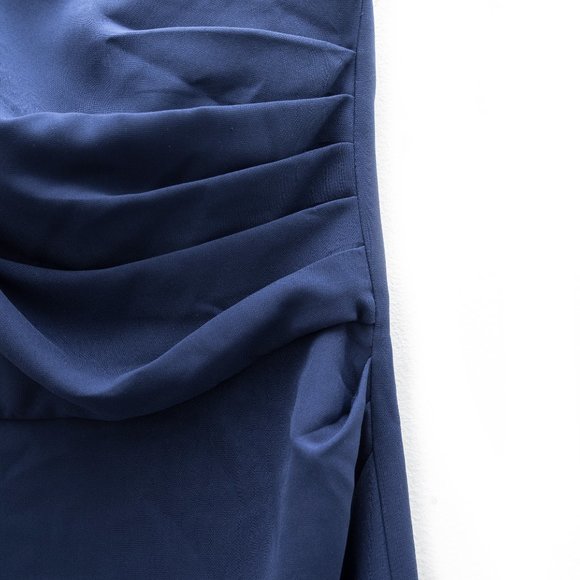 Shoshanna Navy Ruffled One Shoulder Mini Dress - Picture 5 of 5